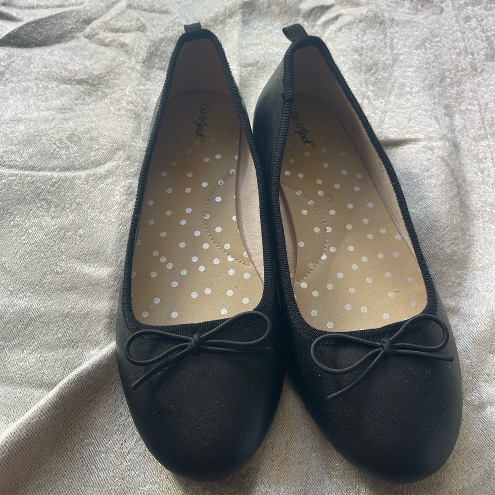 Cat & Jack Black Dress Shoes with Bow